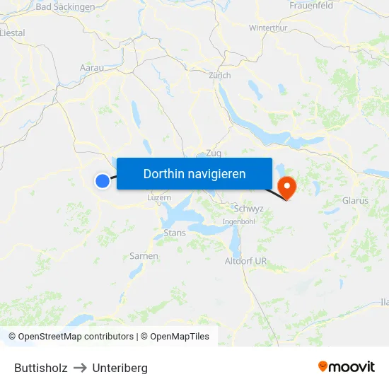 Buttisholz to Unteriberg map