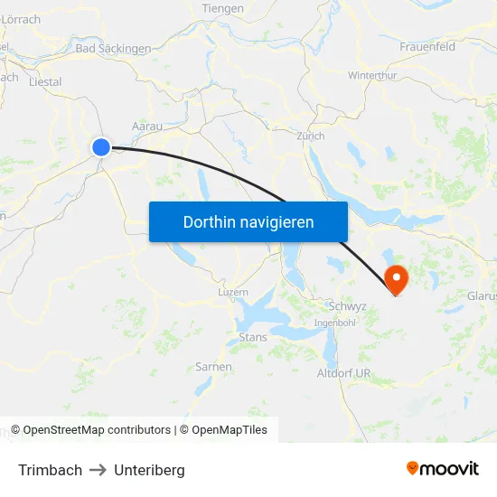 Trimbach to Unteriberg map