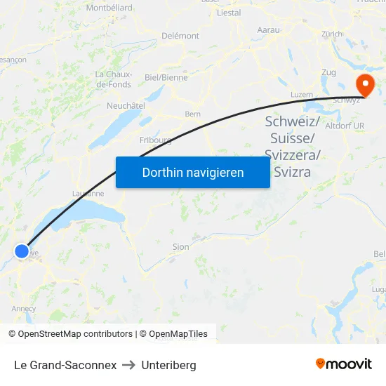 Le Grand-Saconnex to Unteriberg map