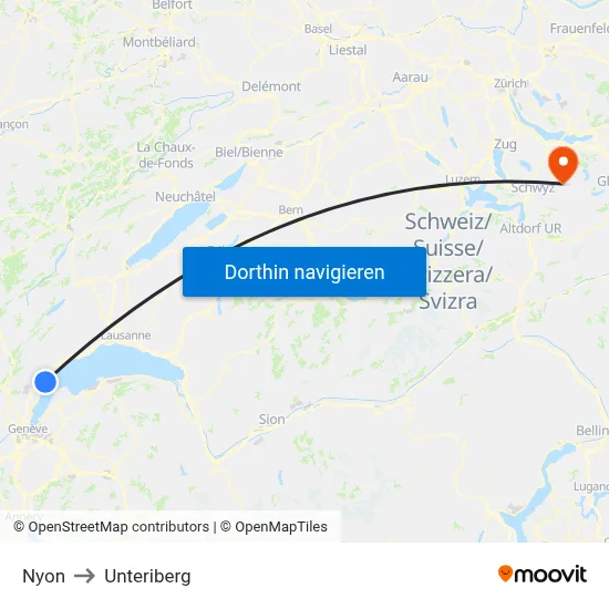 Nyon to Unteriberg map