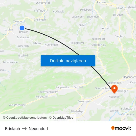 Brislach to Neuendorf map