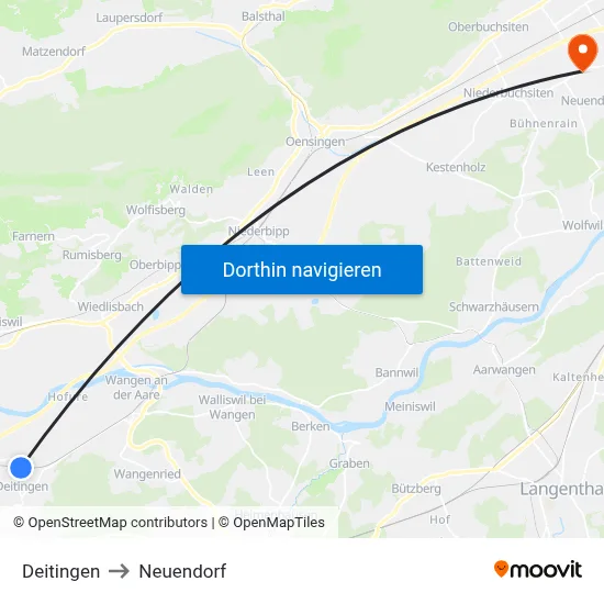 Deitingen to Neuendorf map