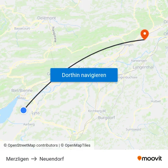 Merzligen to Neuendorf map