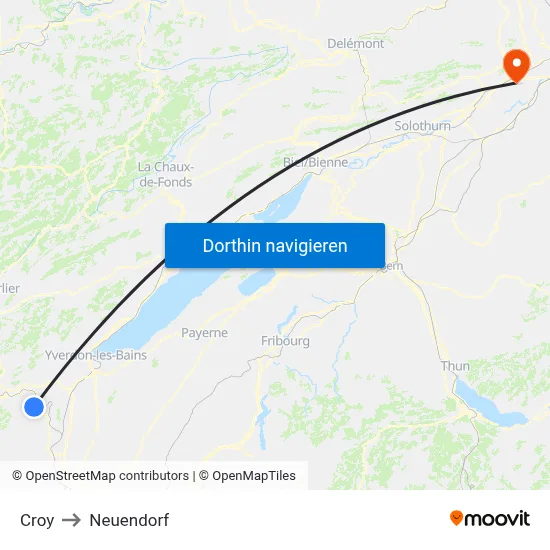 Croy to Neuendorf map