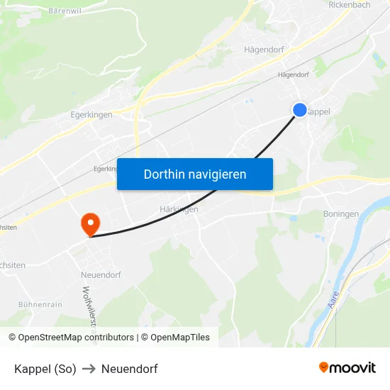 Kappel (So) to Neuendorf map