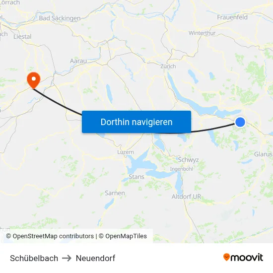 Schübelbach to Neuendorf map