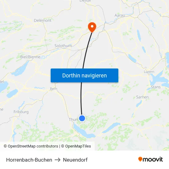 Horrenbach-Buchen to Neuendorf map