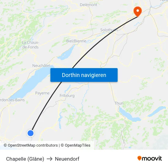 Chapelle (Glâne) to Neuendorf map