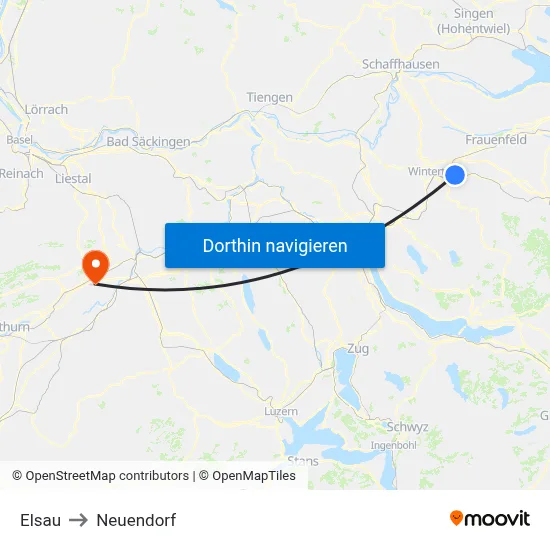 Elsau to Neuendorf map