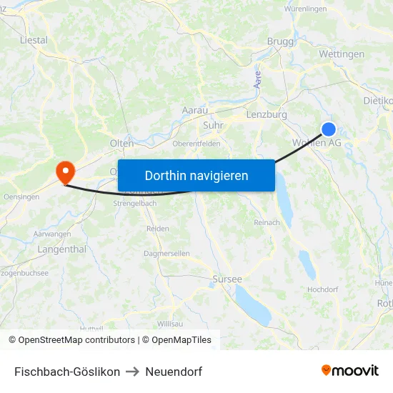 Fischbach-Göslikon to Neuendorf map