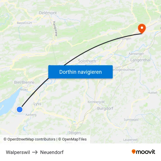 Walperswil to Neuendorf map