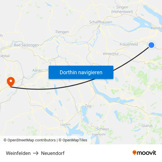 Weinfelden to Neuendorf map