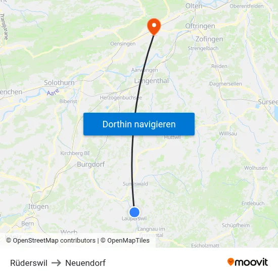 Rüderswil to Neuendorf map