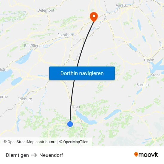 Diemtigen to Neuendorf map
