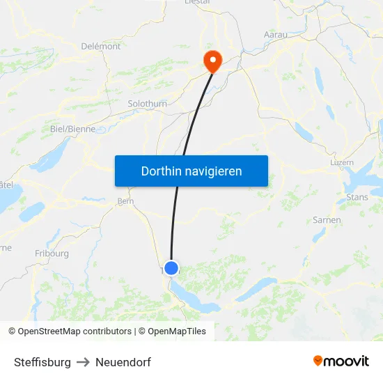 Steffisburg to Neuendorf map
