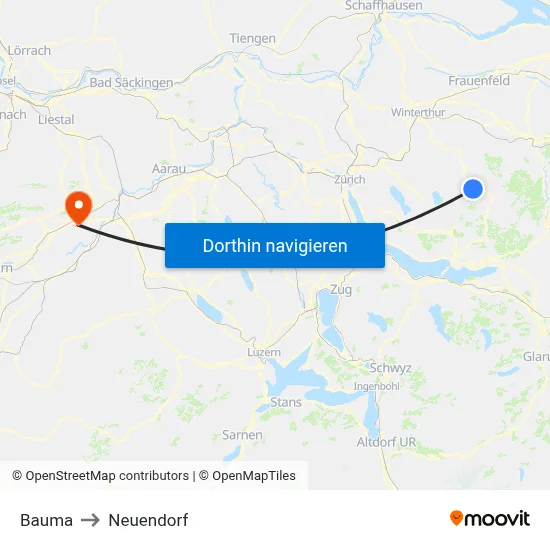 Bauma to Neuendorf map