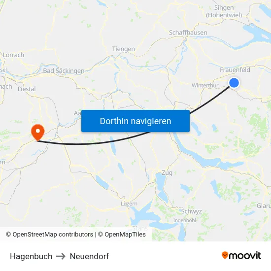 Hagenbuch to Neuendorf map
