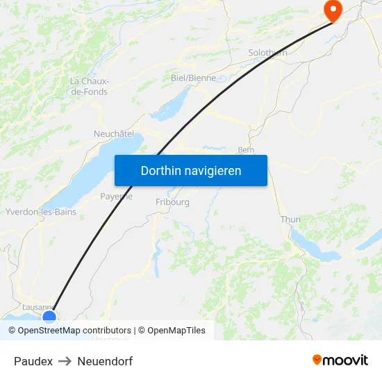 Paudex to Neuendorf map