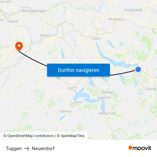 Tuggen to Neuendorf map