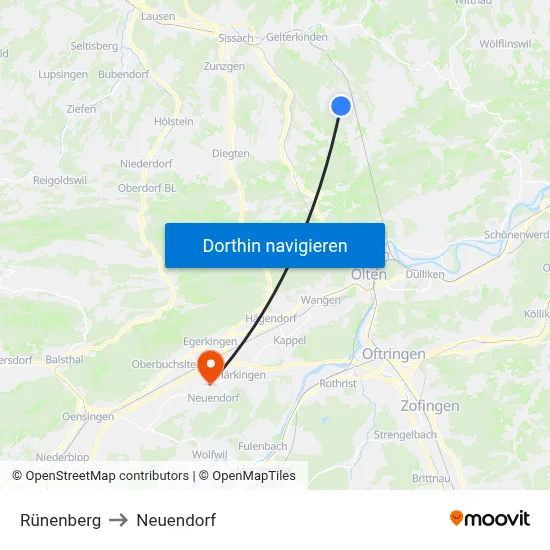 Rünenberg to Neuendorf map