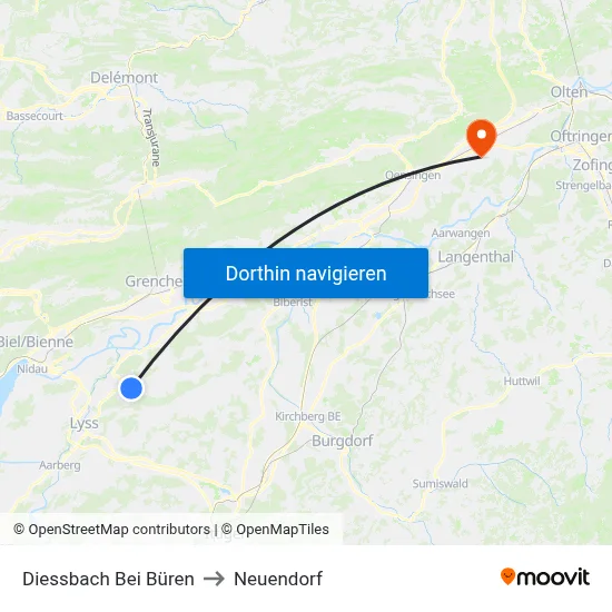 Diessbach Bei Büren to Neuendorf map