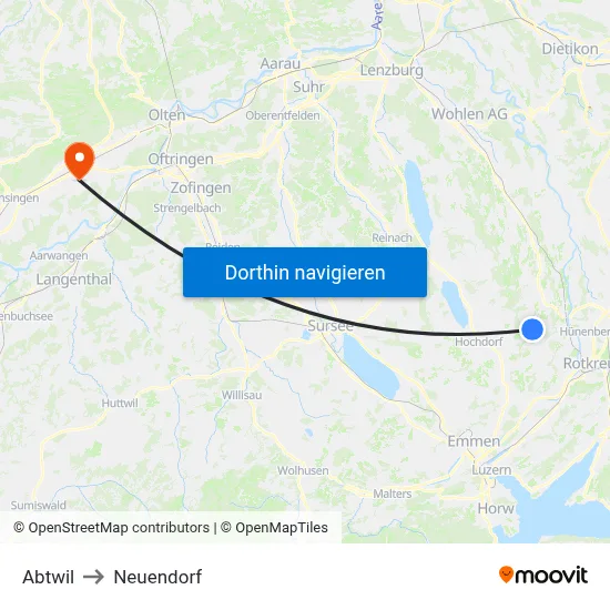 Abtwil to Neuendorf map