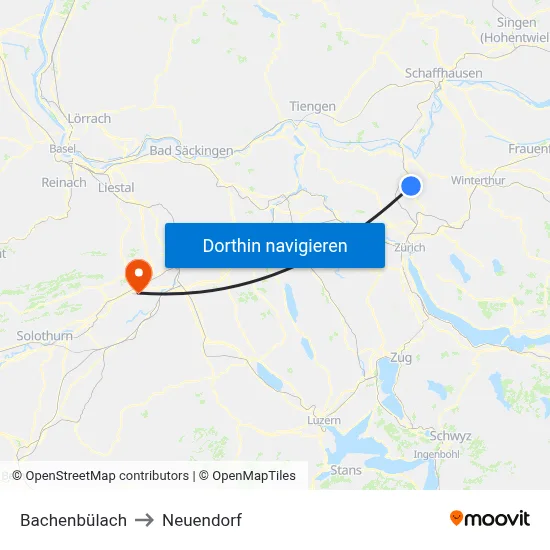 Bachenbülach to Neuendorf map