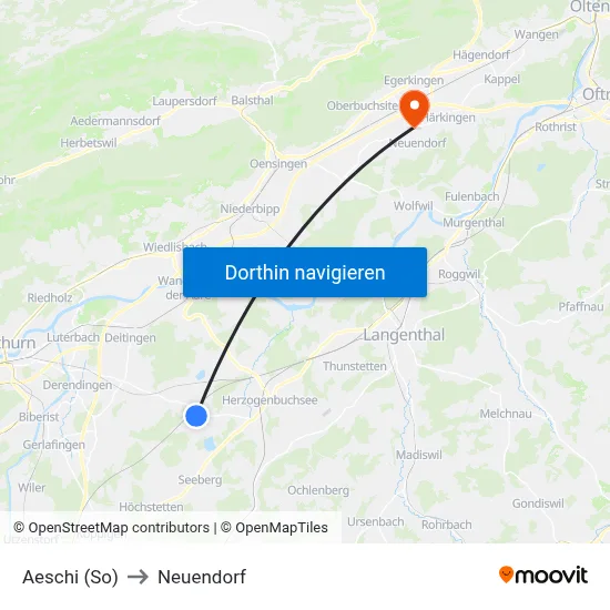 Aeschi (So) to Neuendorf map