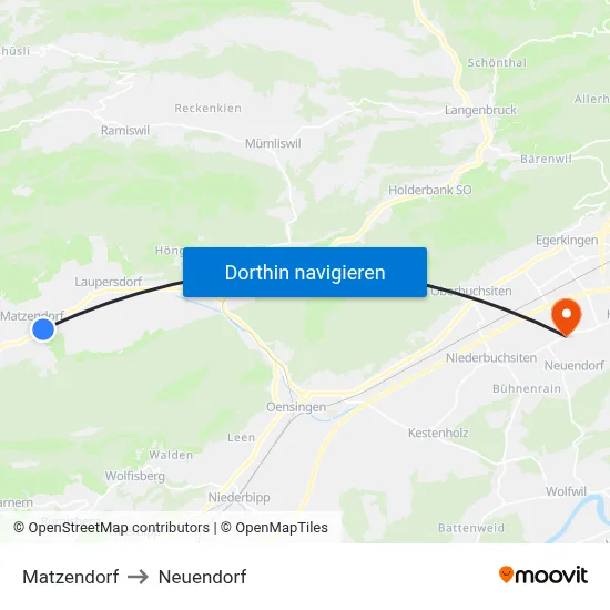 Matzendorf to Neuendorf map