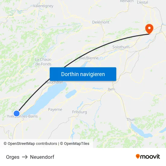 Orges to Neuendorf map