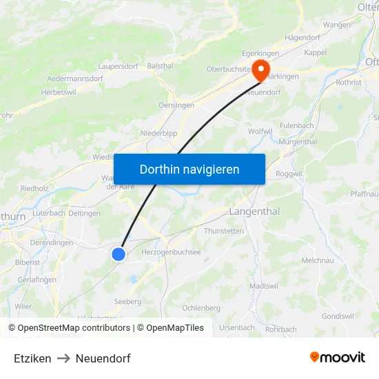 Etziken to Neuendorf map