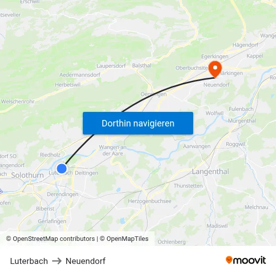 Luterbach to Neuendorf map