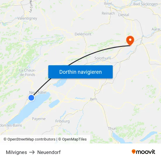 Milvignes to Neuendorf map