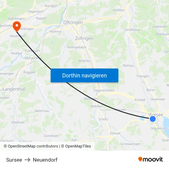 Sursee to Neuendorf map