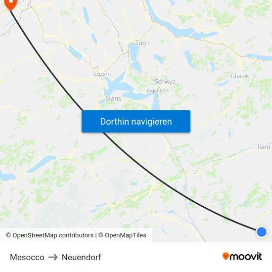 Mesocco to Neuendorf map