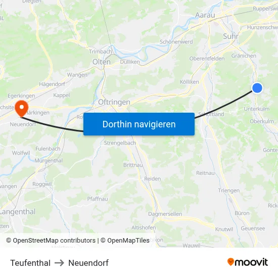 Teufenthal to Neuendorf map