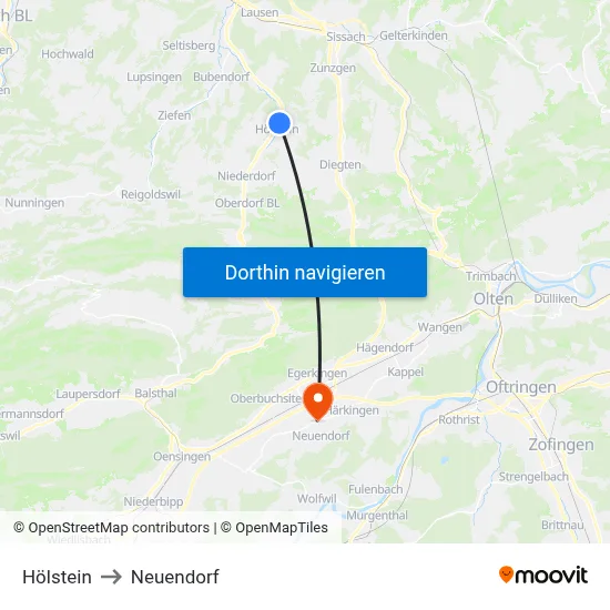 Hölstein to Neuendorf map