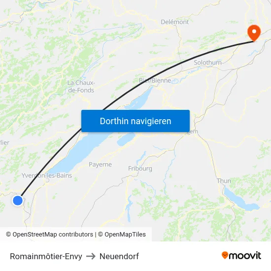 Romainmôtier-Envy to Neuendorf map