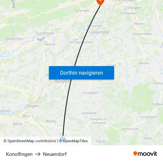 Konolfingen to Neuendorf map