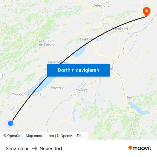 Senarclens to Neuendorf map