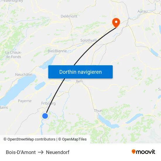 Bois-D’Amont to Neuendorf map