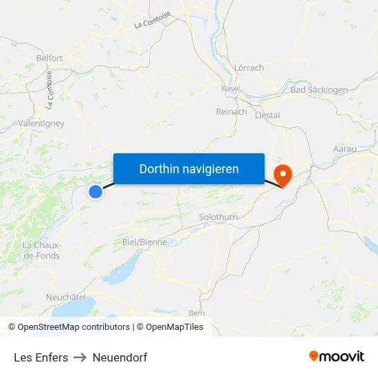 Les Enfers to Neuendorf map