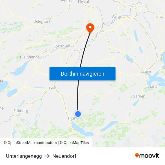 Unterlangenegg to Neuendorf map
