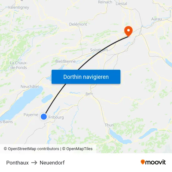 Ponthaux to Neuendorf map