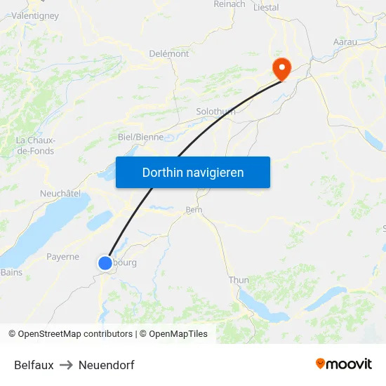 Belfaux to Neuendorf map