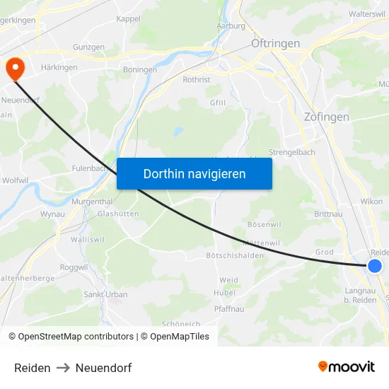 Reiden to Neuendorf map