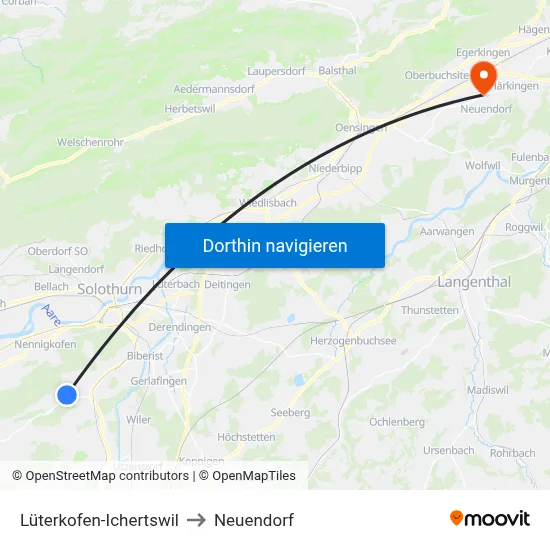 Lüterkofen-Ichertswil to Neuendorf map