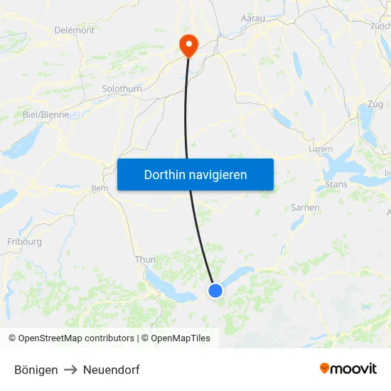 Bönigen to Neuendorf map