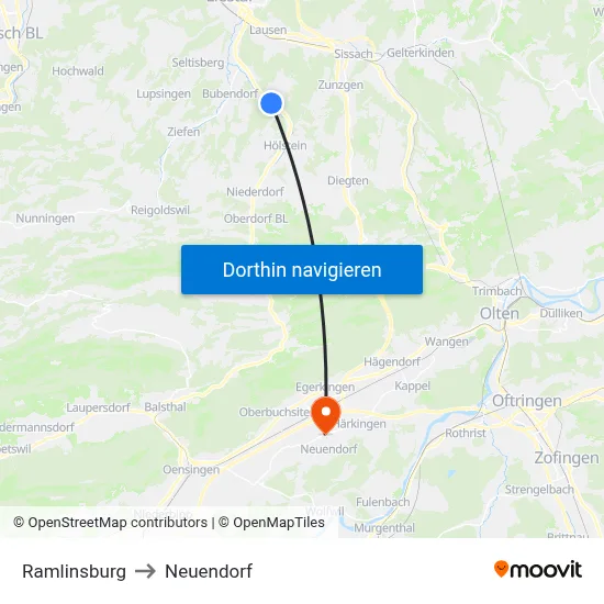 Ramlinsburg to Neuendorf map