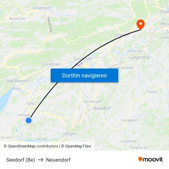 Seedorf (Be) to Neuendorf map